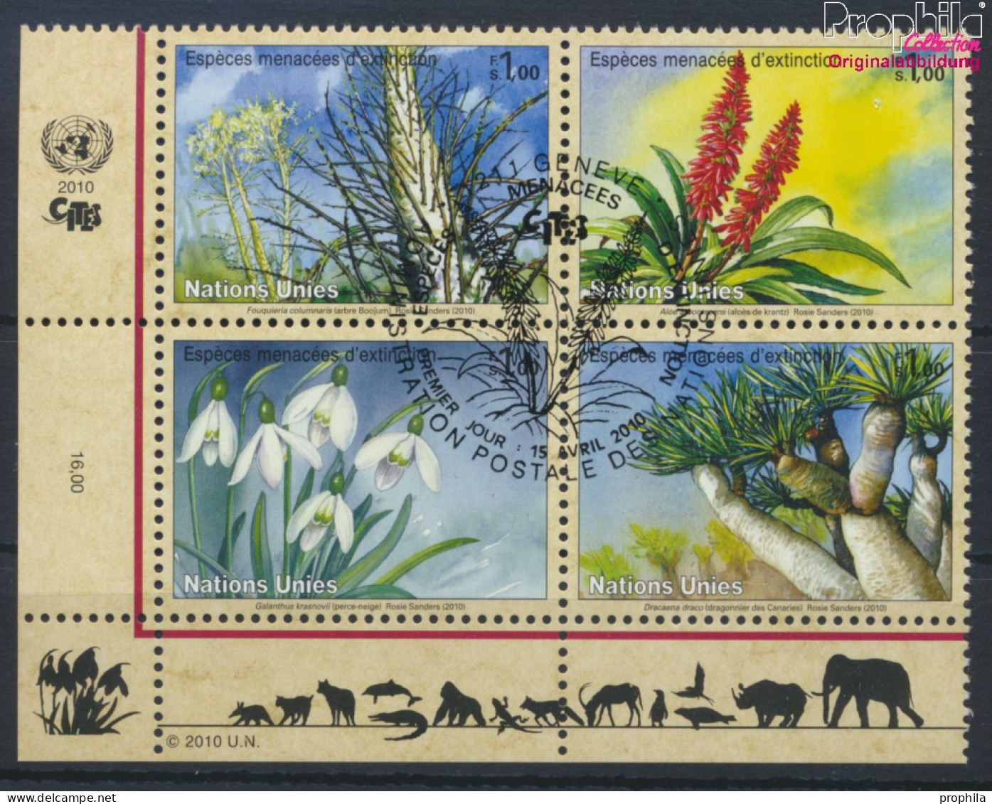 UNO - Genf 681-684 Viererblock (kompl.Ausg.) Gestempelt 2010 Pflanzen (10067896 - Used Stamps