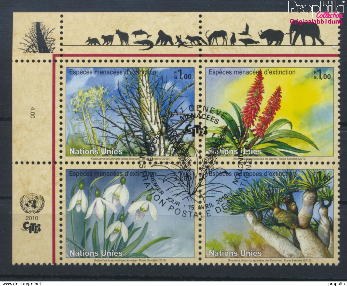 UNO - Genf 681-684 Viererblock (kompl.Ausg.) Gestempelt 2010 Pflanzen (10067898 - Used Stamps