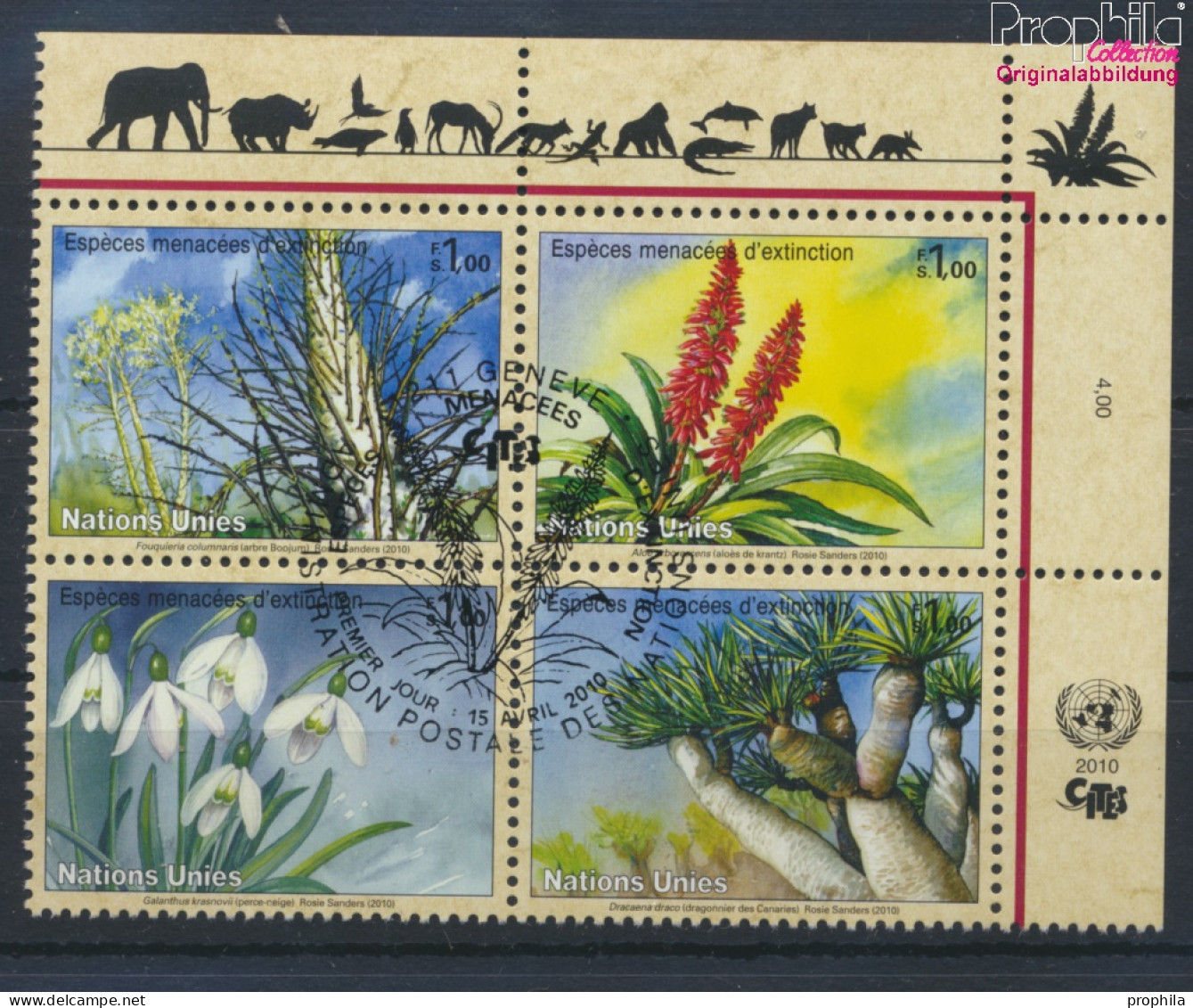 UNO - Genf 681-684 Viererblock (kompl.Ausg.) Gestempelt 2010 Pflanzen (10067899 - Used Stamps