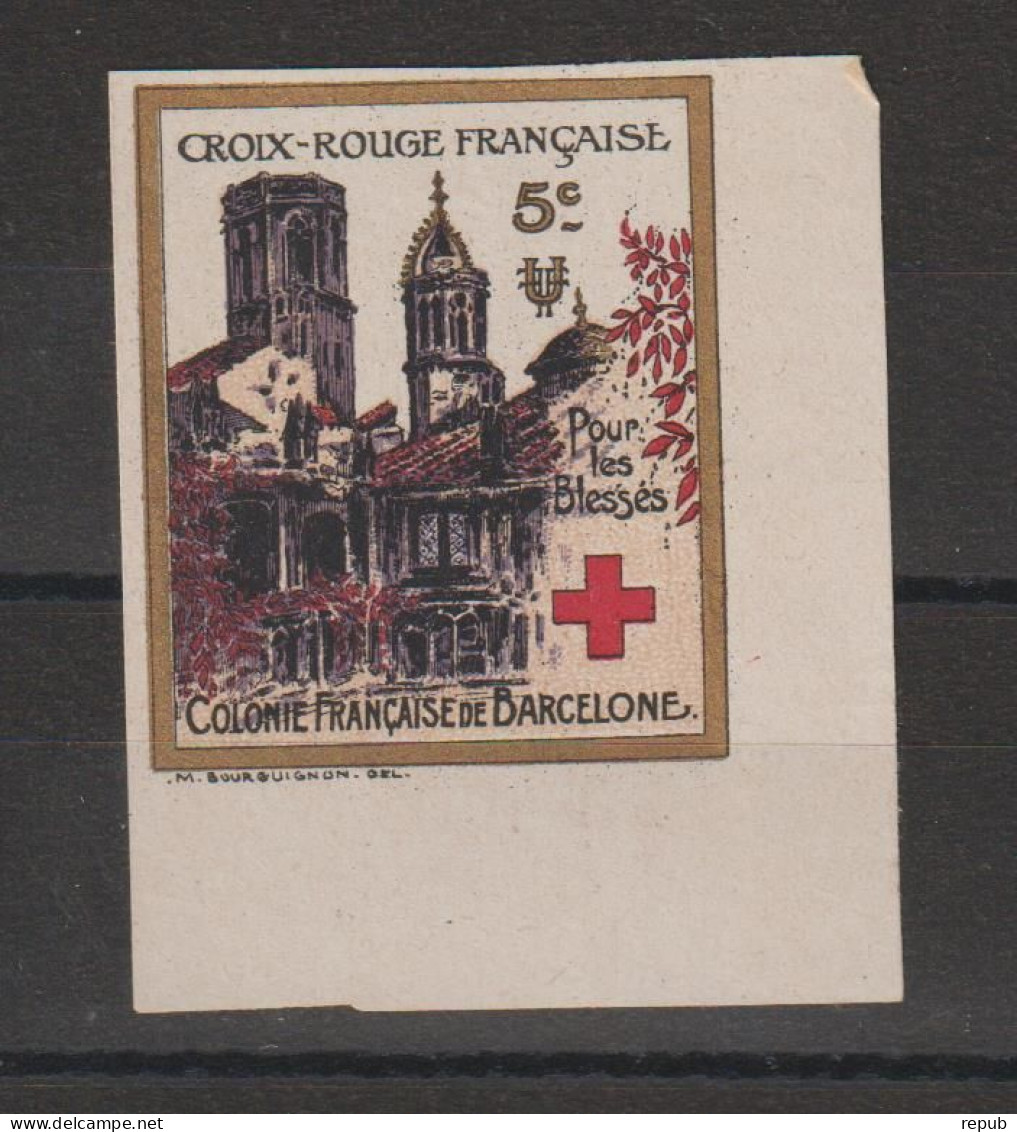 Vignette Delandre Croix Rouge Comité De Barcelone - Rode Kruis