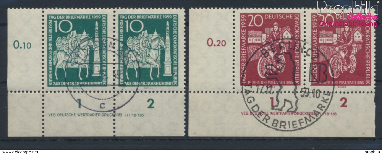 DDR 735DV-736DV Mit Druckvermerk (kompl.Ausg.) Gestempelt 1959 Tag Der Briefmarke (10065570 - Gebraucht