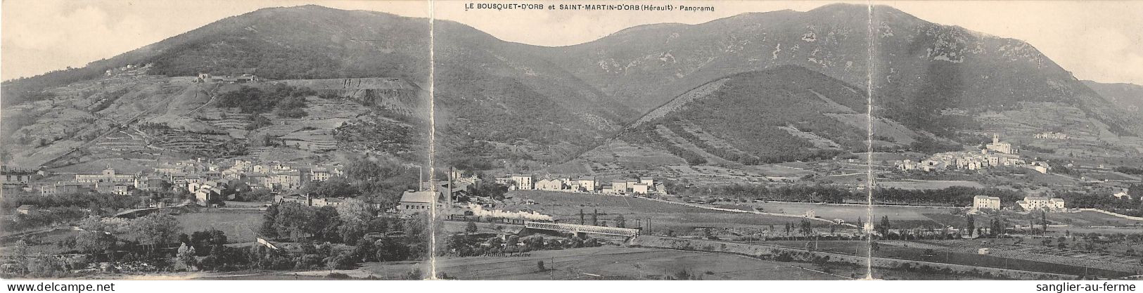 CPA 34 LE BOUSQUET D'ORB ET SAINT MARTIN D'ORB LE PANORAMA / CPA TRIPTYQUE 3 VOLETS DEPLIANT - Autres & Non Classés