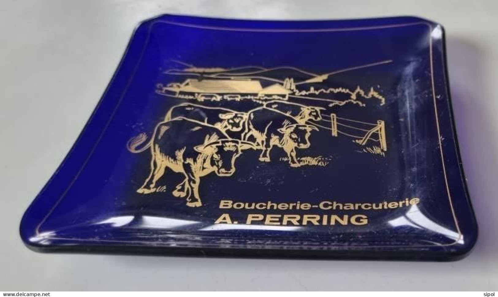 Cendrier En Verre Bleu - A PERRING - Kruth - 68 - Glass