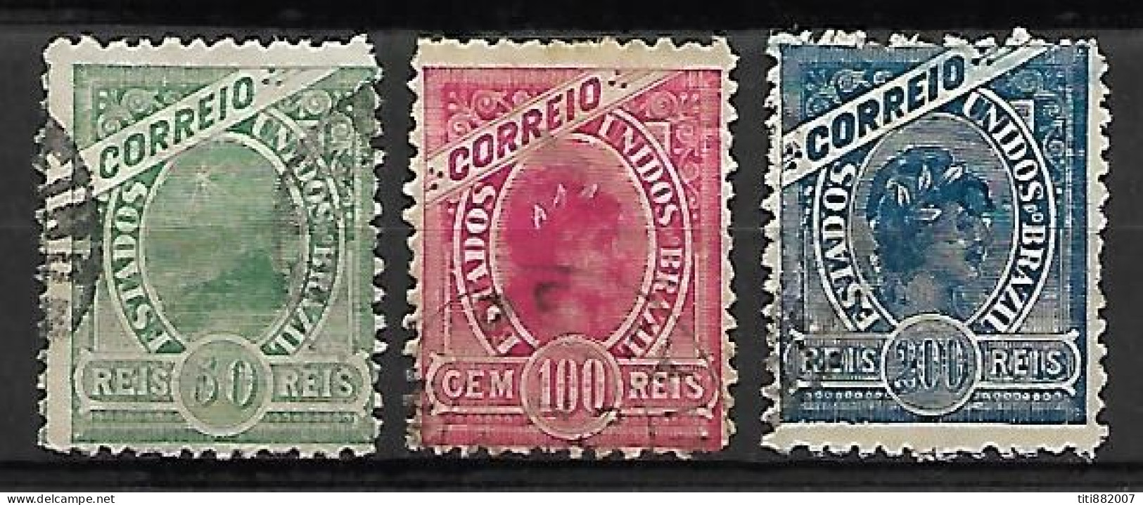 BRESIL   -   1900 .  Y&T N° 116 à 118 Oblitérés - Used Stamps