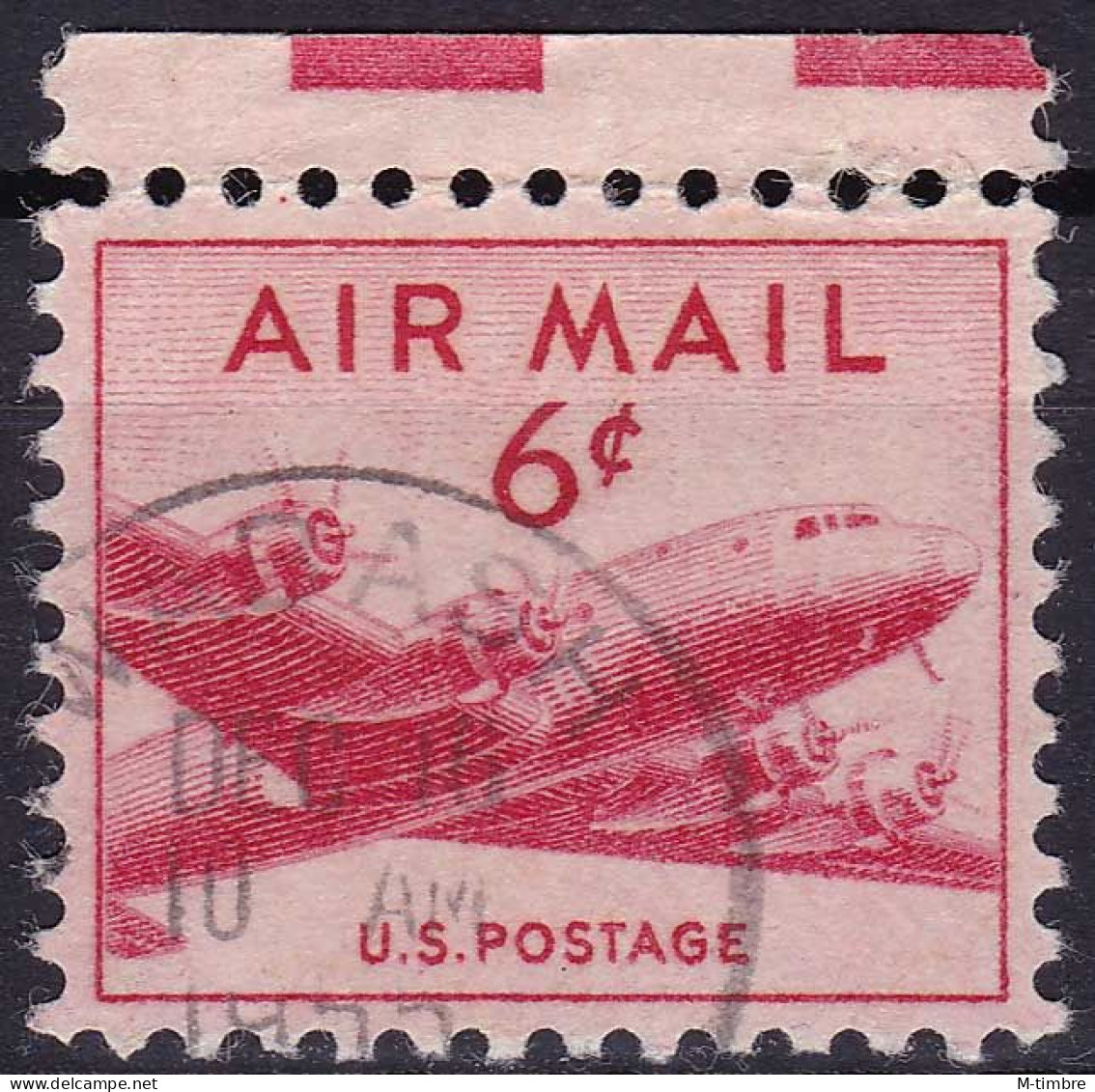 Etats-Unis (Poste Aérienne) YT PA34 Mi 552A Sn C33 Année 1947 (Used °) Avion - 2a. 1941-1960 Usati