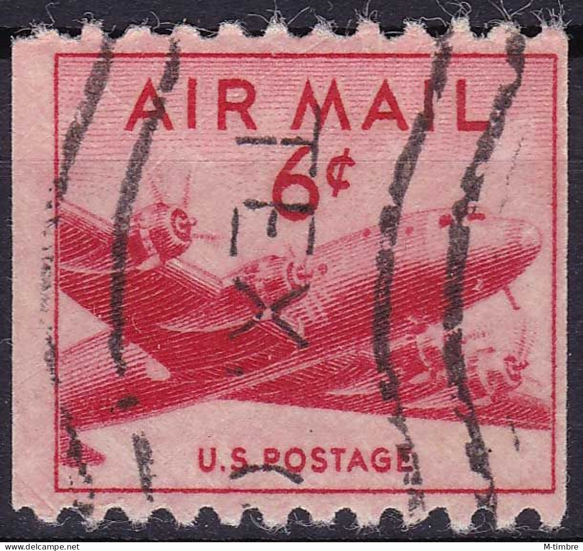 Etats-Unis (Poste Aérienne) YT PA34a Mi 552C Sn C37 Année 1947 (Used °) Avion - 2a. 1941-1960 Gebraucht