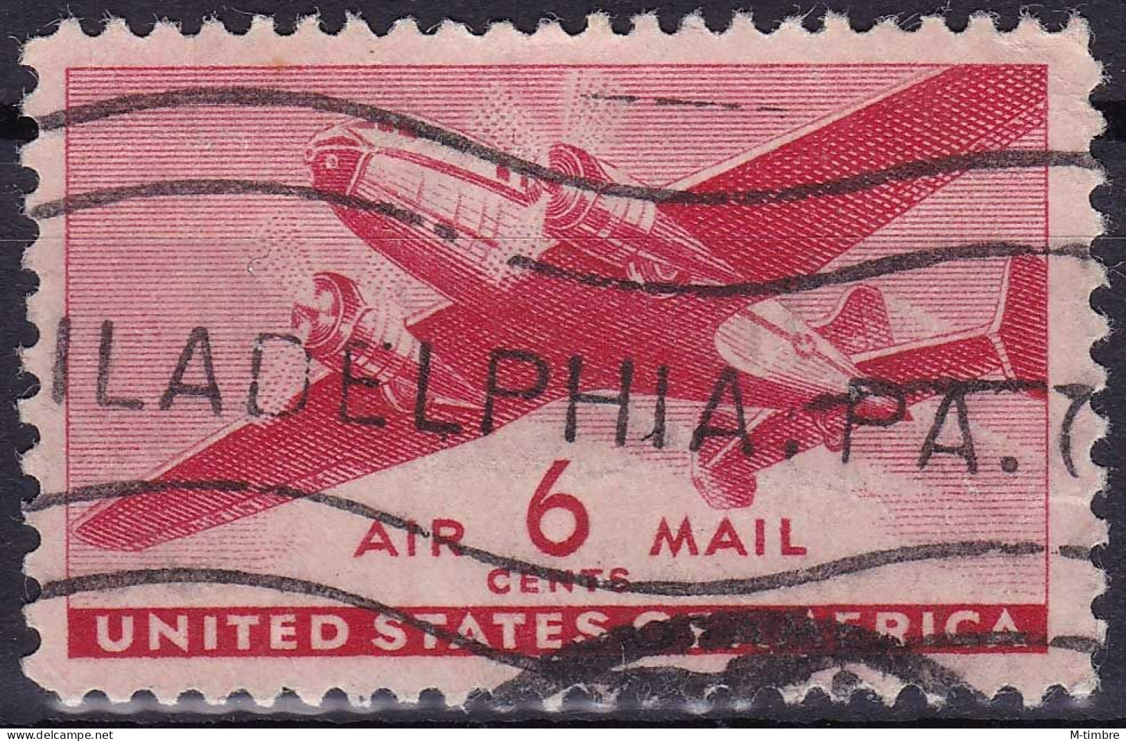 Etats-Unis (Poste Aérienne) YT PA26 Mi 500A Sn C25 Année 1941 (Used °) Avion - 2a. 1941-1960 Usados
