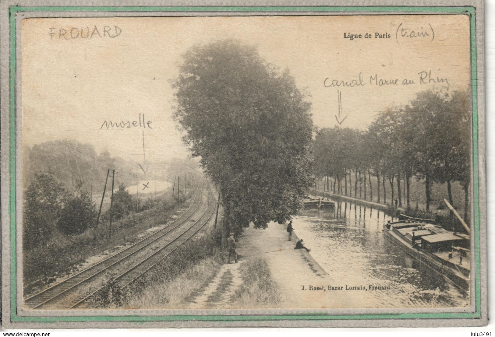 CPA (54) FROUARD - Mots Clés: Canal De La Marne Au Rhin, Chemin De Halage, écluse, Péniche -1920 - Frouard