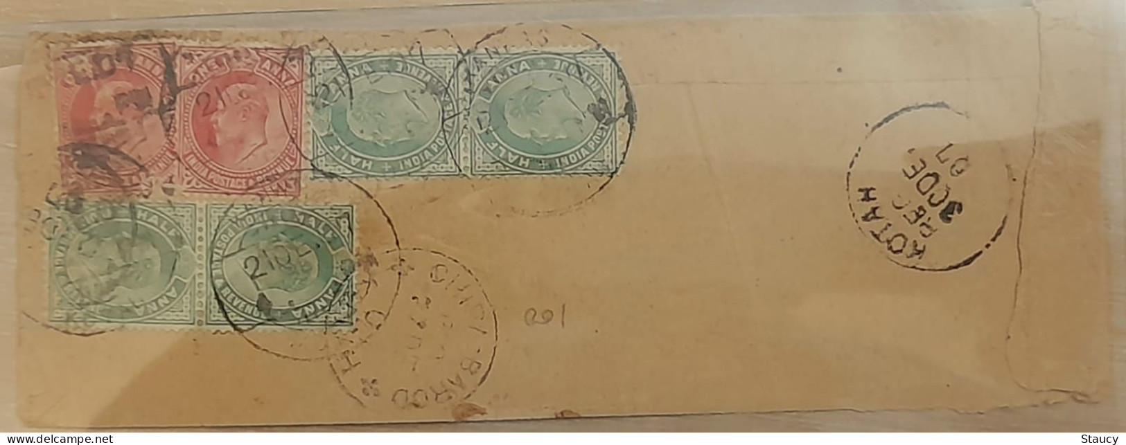 British India 1907 6 KEVII Stamps Franked On REDIRECTED Cover Nice Cancellations On Front & Back As Per Scan - Jaipur