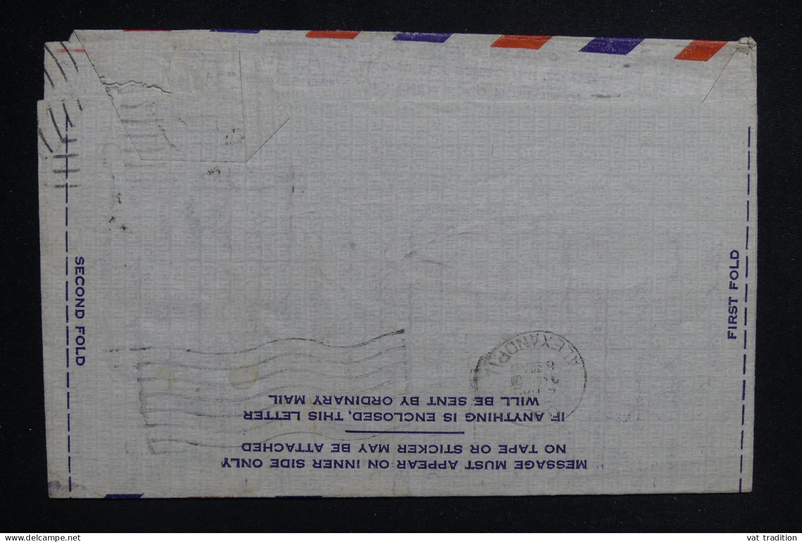 ETATS UNIS - Aérogramme De Minneapolis Pour Alexandrie ( Egypte ) En 1955 Avec Cachet De Censure - L 143364 - 1941-60