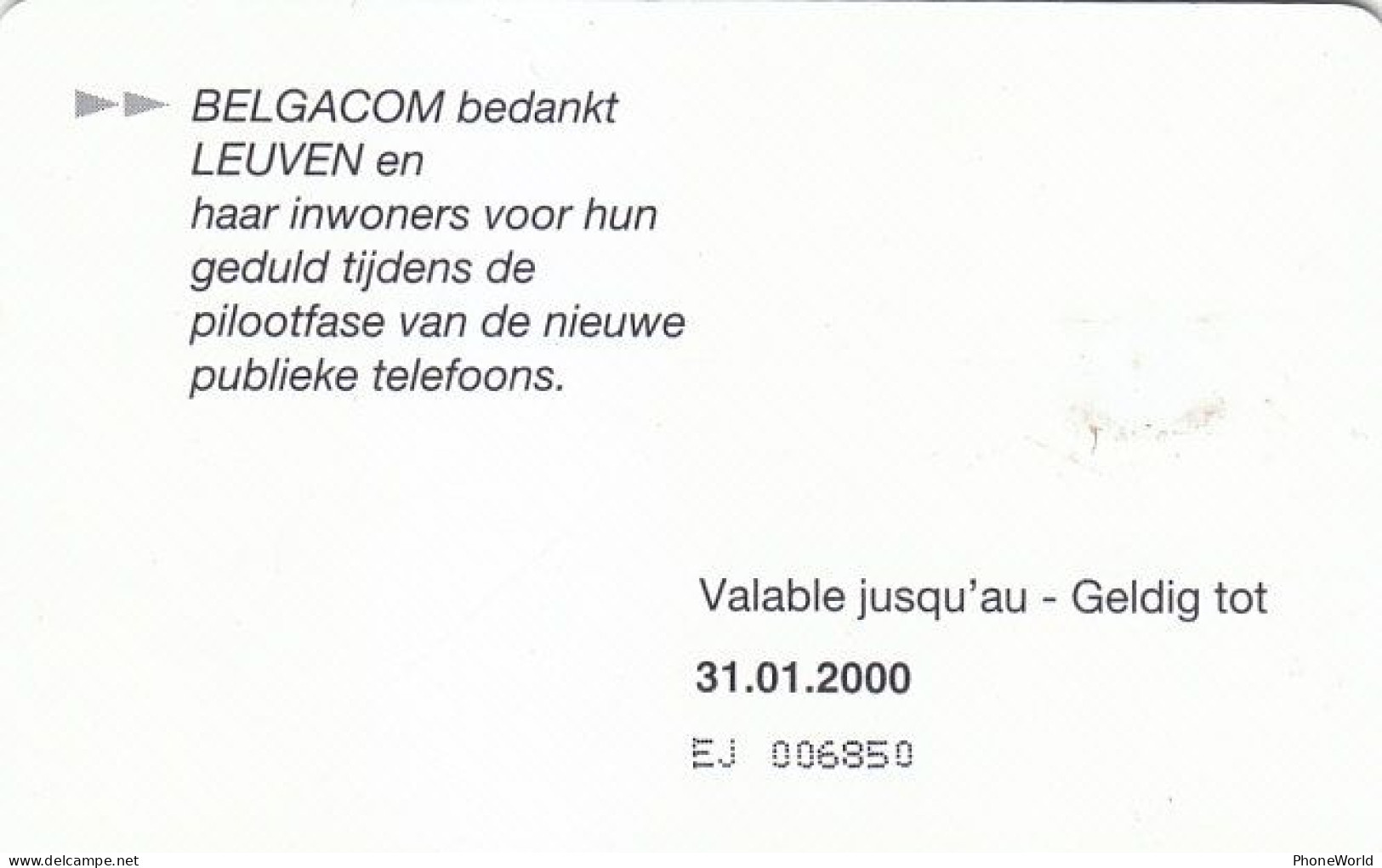 Belgacom, Leuven, Fonske  EJ, Exp 31.01.2000 - Con Chip
