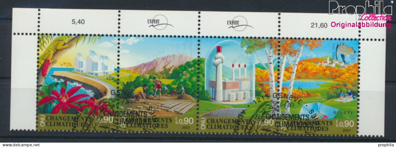 UNO - Genf 428-431 Viererstreifen (kompl.Ausg.) Gestempelt 2001 Klimaänderung (10068849 - Used Stamps