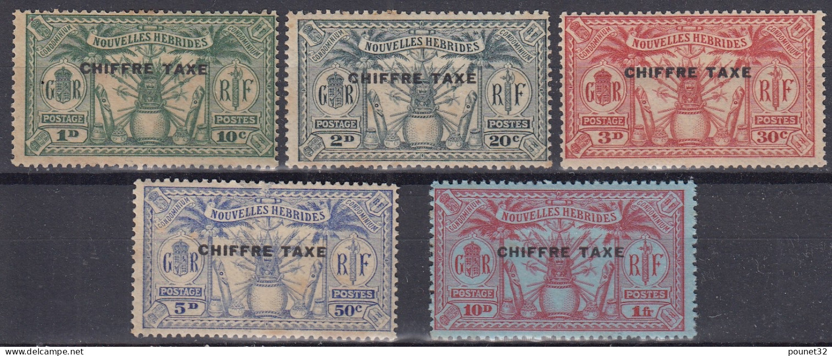 NOUVELLES HEBRIDES : TAXE N° 1/5 NEUFS * GOMME CHARNIERE - A VOIR - COTE 375 € - Unused Stamps