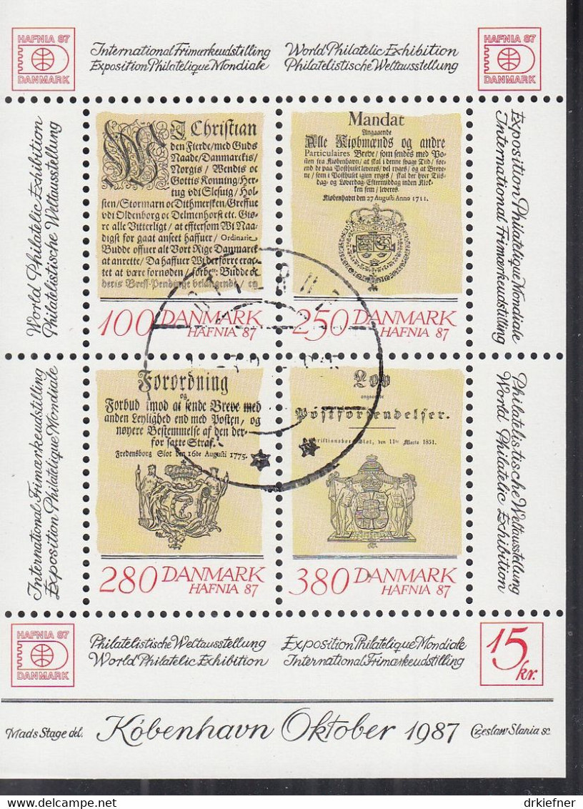 DÄNEMARK, Block 4, Gestempelt, Internationale Briefmarkenausstellung HAFNIA ’87, Kopenhagen 1985 - Blocks & Kleinbögen