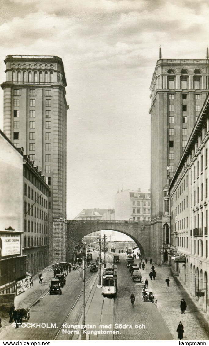 Tram/Straßenbahn Stockholm,Kungstornen,Oldtimer,um 1915-1920  Ungelaufen - Strassenbahnen