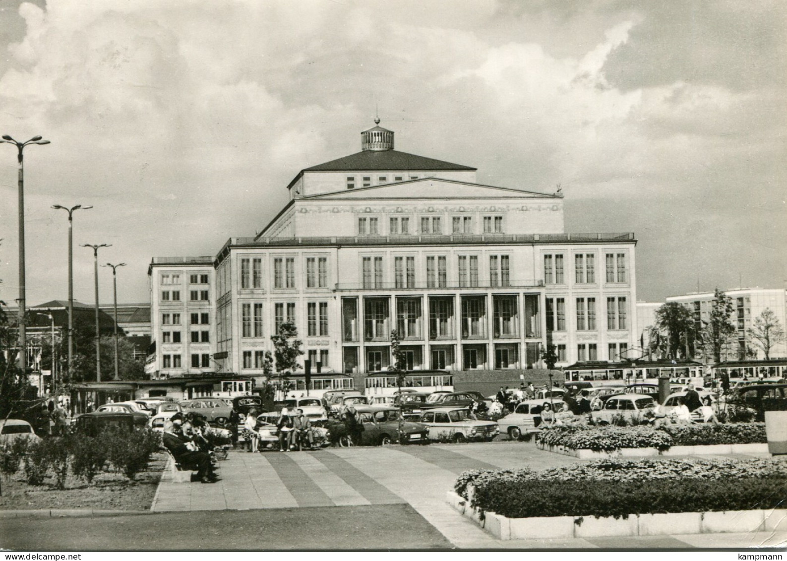 Tram/Straßenbahn Leipzig,Opernhaus,VW 1500,Saporoshez,1964, Gelaufen - Strassenbahnen