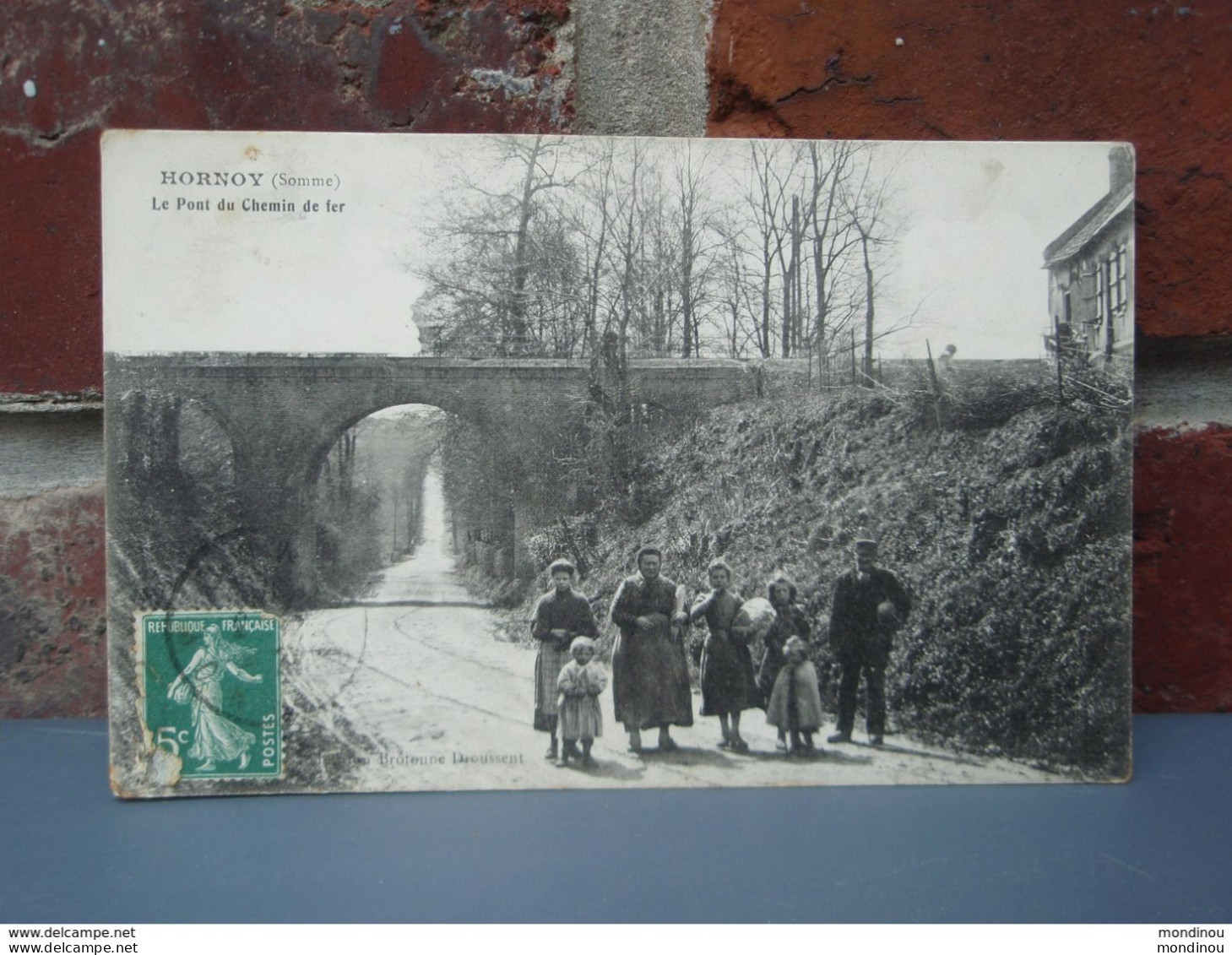 Cpa  HORNOY-le-BOURG Le Pont De Chemin De Fer.  1910, Animée - Hornoy Le Bourg