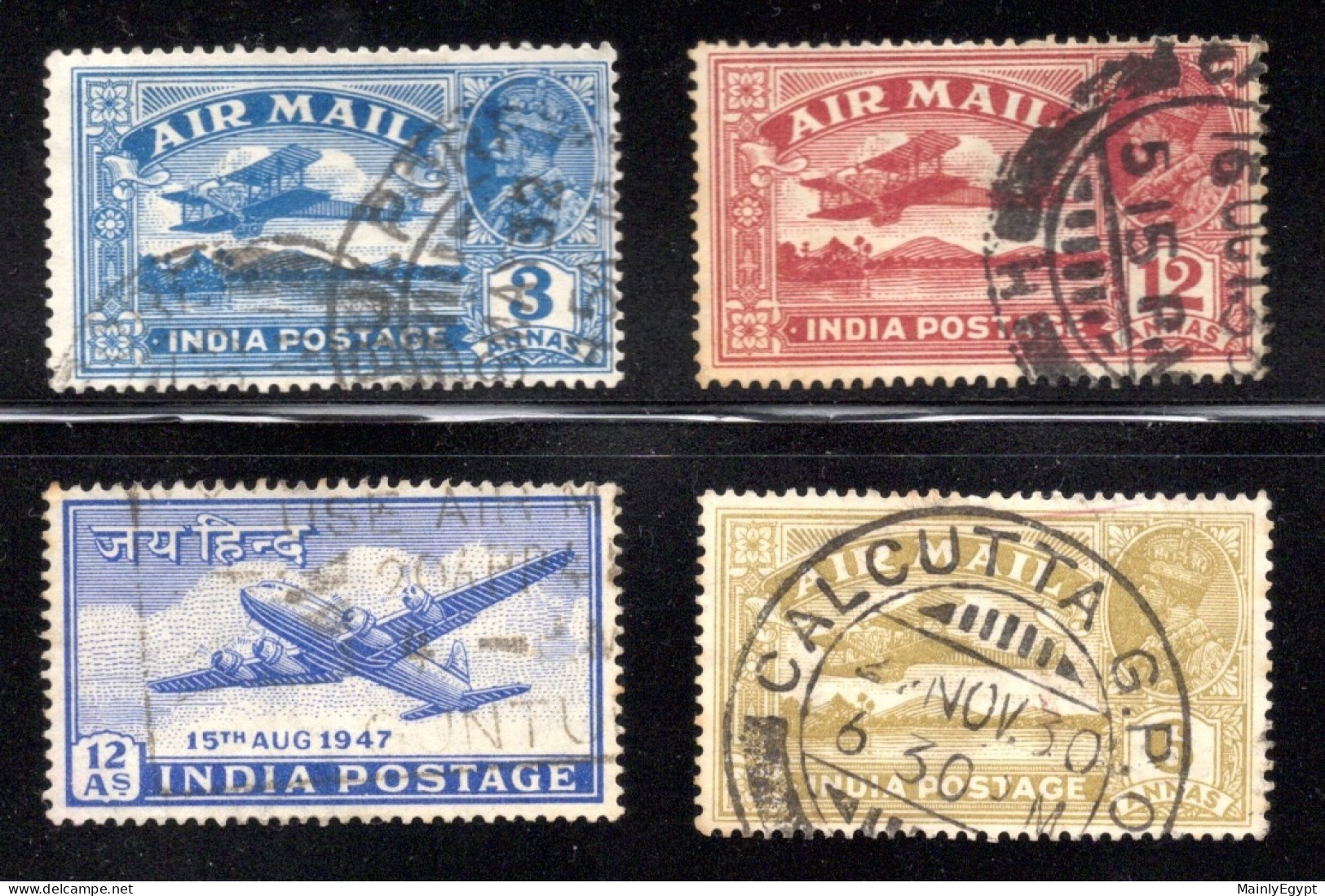 INDIA: 4 Airmail Stamps #19 - Gebraucht