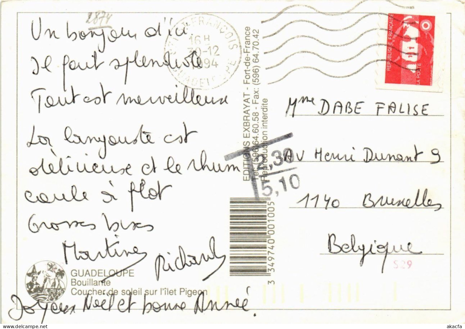 CPM Bouillante, Coucher De Soleil Sur L'Ilet Pigeon GUADELOUPE (839798) - Autres & Non Classés