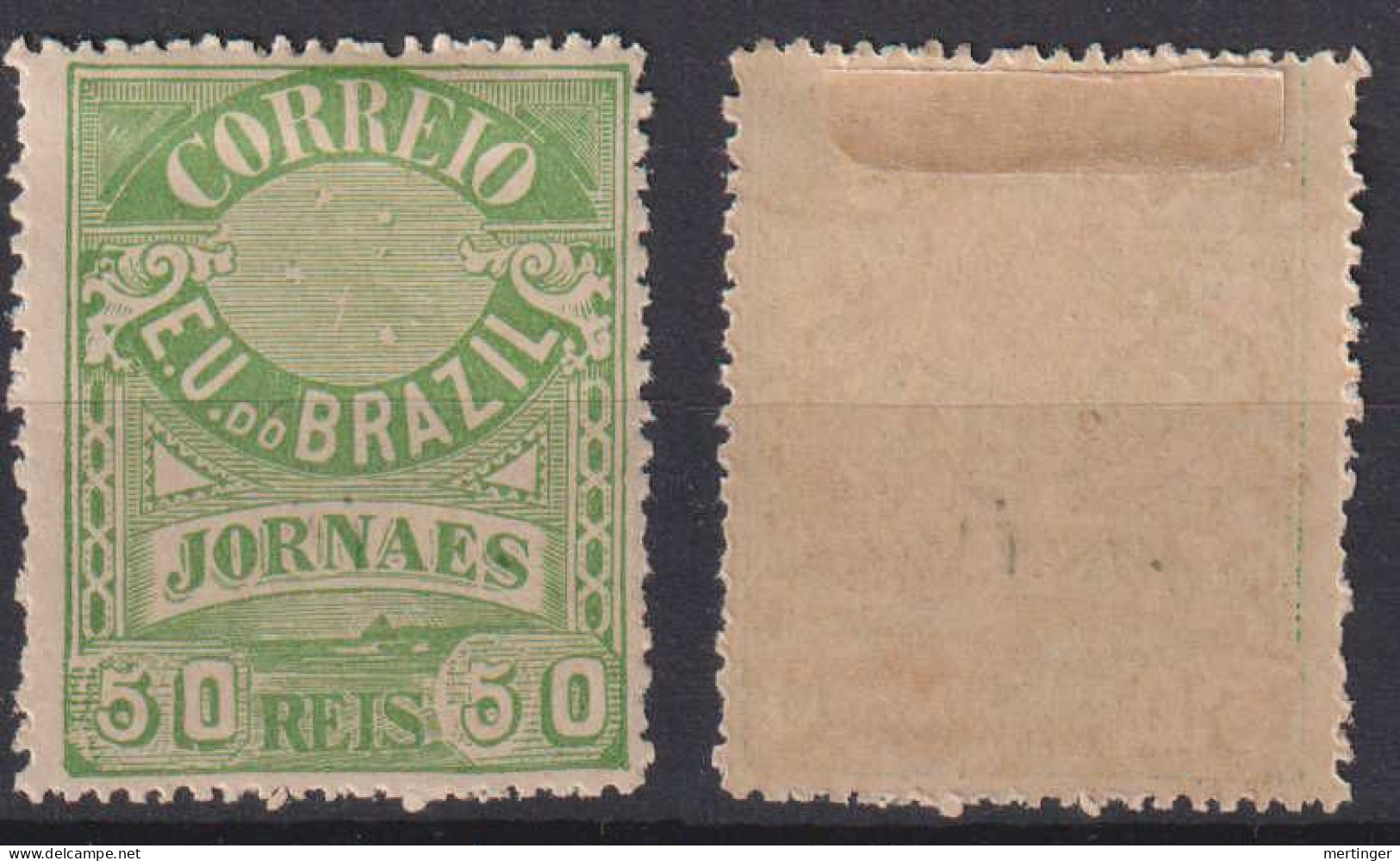 Brazil Brasil Mi# 100 * Mint 50R Jornais 1893 Mixed Perf 13:11 - Nuovi