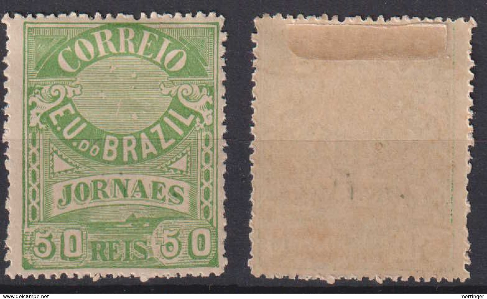 Brazil Brasil Mi# 100 * Mint 50R Jornais 1893 Mixed Perf 13:11 - Ungebraucht