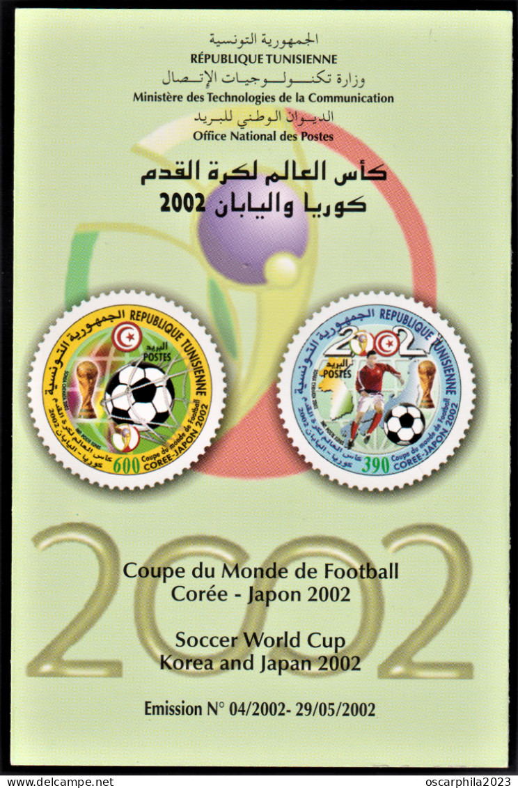 2002 -Tunisie/Y&T1459-1460 Coupe Du Monde De FootBall "Corée Japon 2002" Prospectus - 2002 – Corea Del Sur / Japón