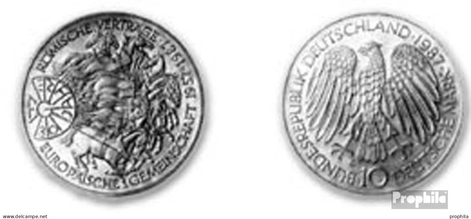 BRD (BR.Deutschland) Jägernr: 442 1987 G Stgl./unzirkuliert Silber Stgl./unzirkuliert 1987 10 DM Römische Verträge - Conmemorativas