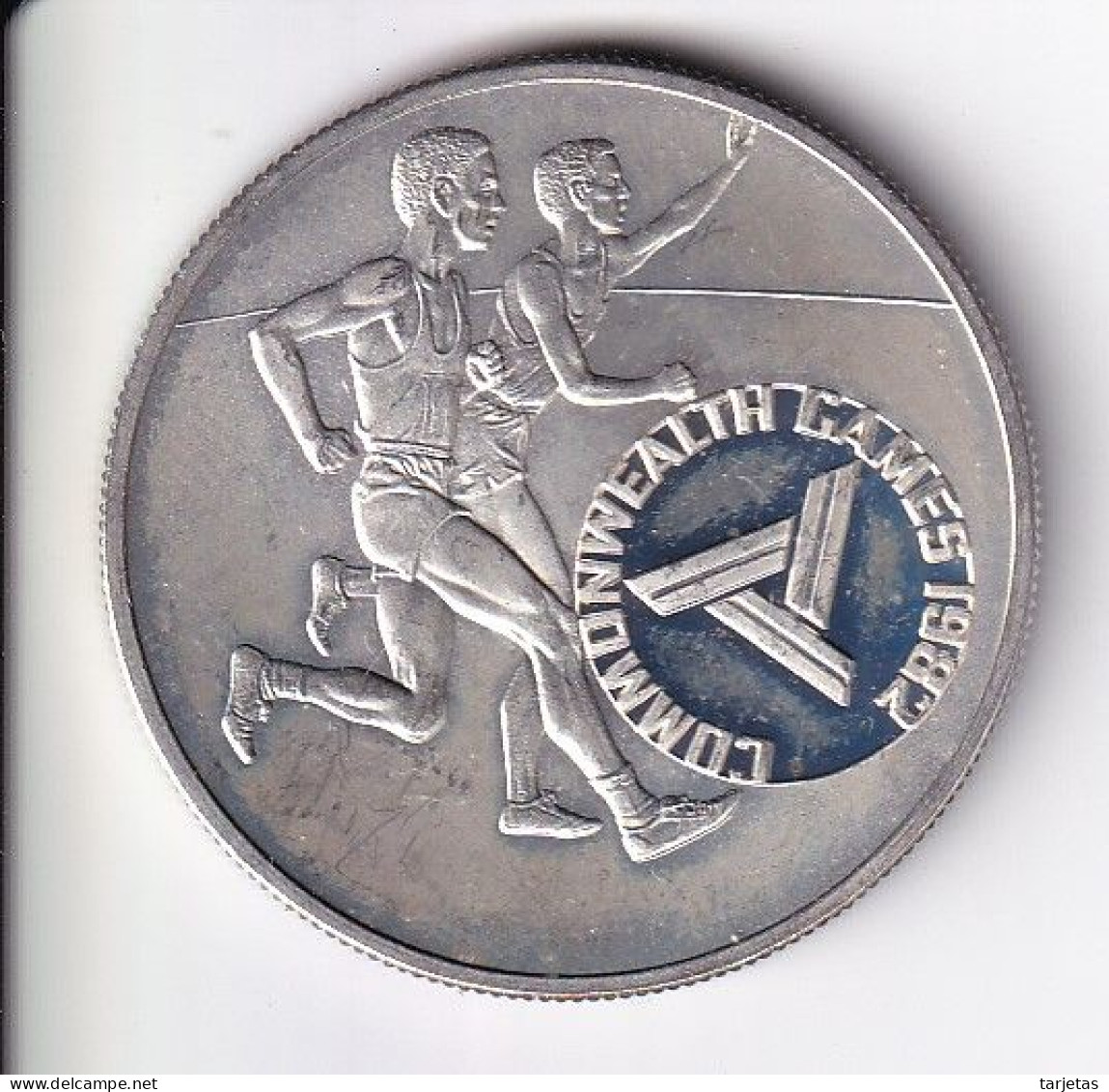 MONEDA DE PLATA DE TONGA DE 10 PAANGA DEL AÑO 1982 GAMES - LA DE LA FOTO (CON RAYA DETRAS) - Tonga