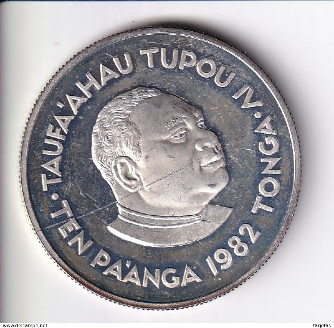 MONEDA DE PLATA DE TONGA DE 10 PAANGA DEL AÑO 1982 GAMES - LA DE LA FOTO (CON RAYA DETRAS) - Tonga