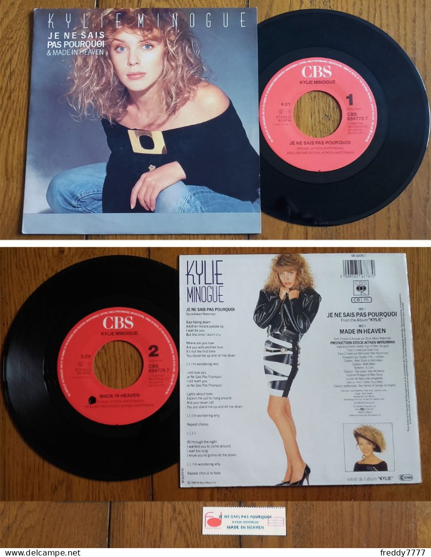 RARE Dutch SP 45t RPM (7") KYLIE MINOGUE «Je Ne Sais Pas Pourquoi» (1989) - Collector's Editions