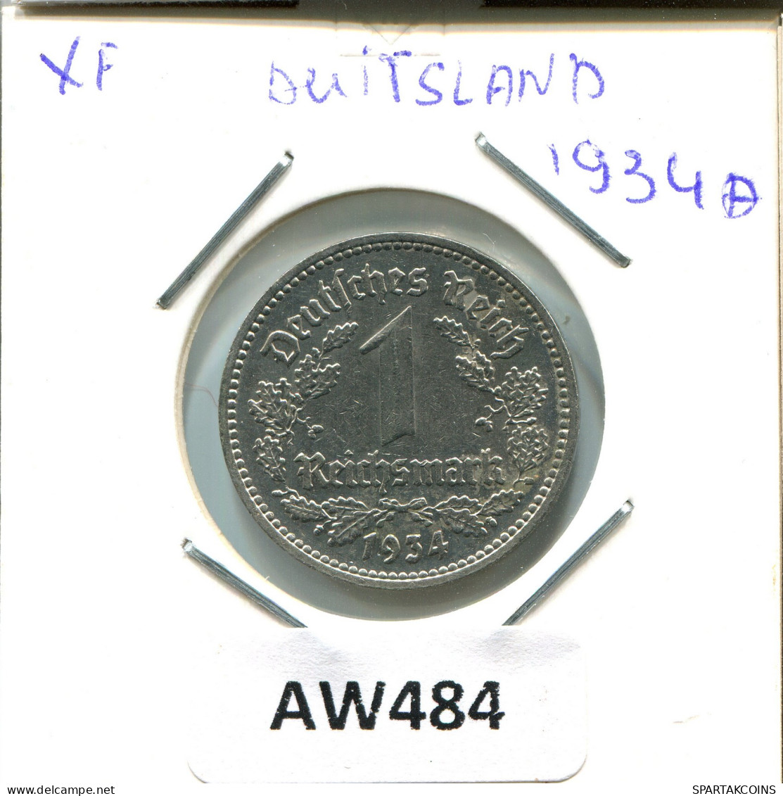 1 REISCHMARK 1934 A GERMANY Coin #AW484.U - 1 Reichsmark