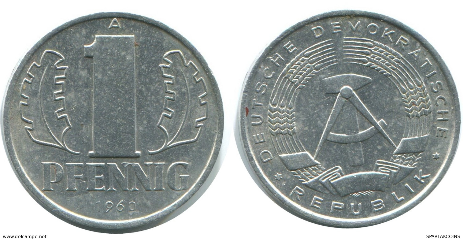 1 PFENNIG 1960 A DDR EAST GERMANY Coin #AE046.U - 1 Pfennig