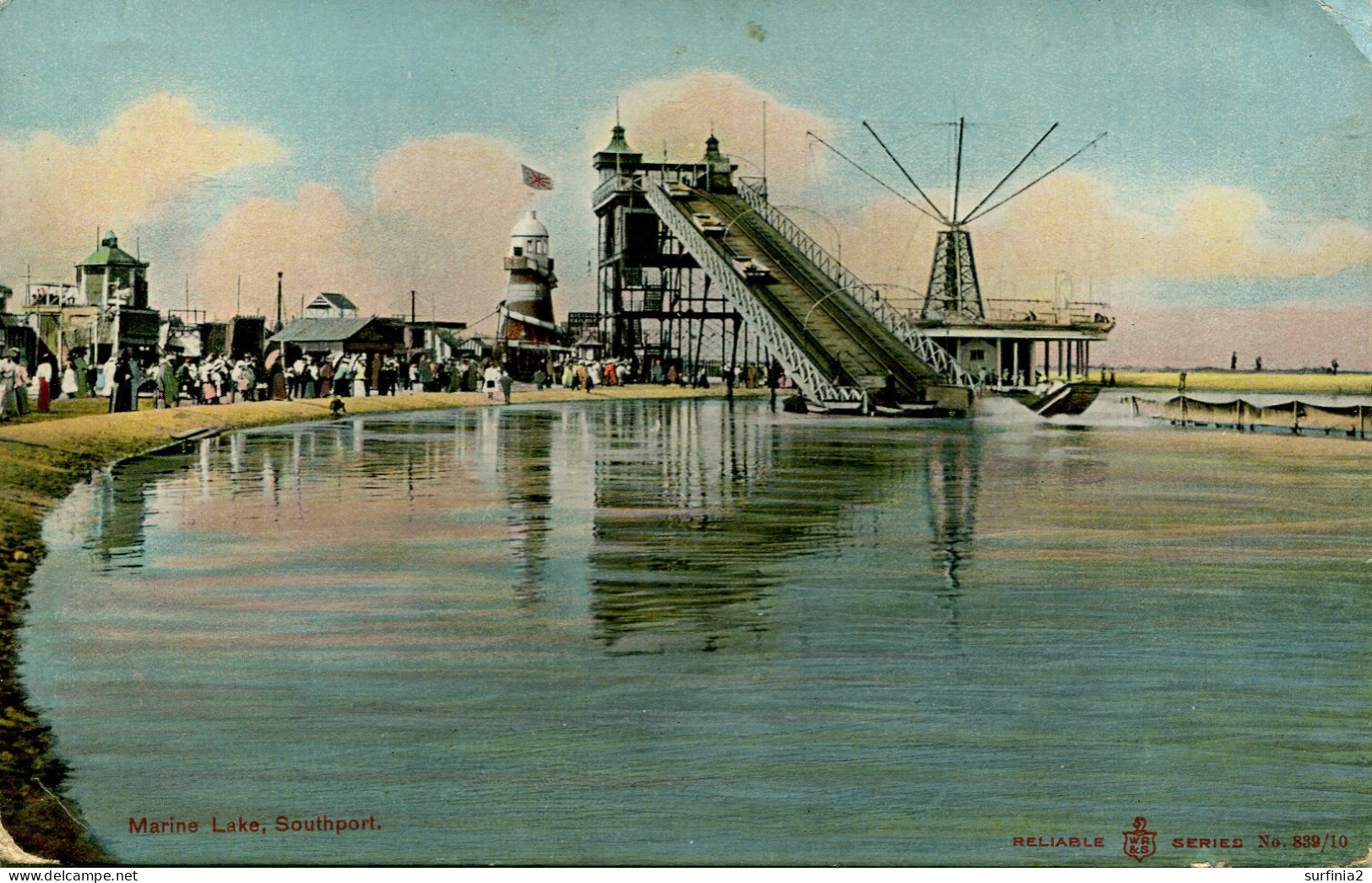 LANCS - SOUTHPORT - MARINE LAKE (Water Slide) 1908 La3968 - Southport