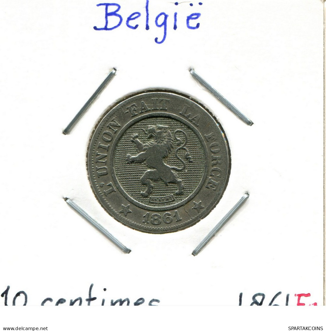 10 CENTIMES 1861 Französisch Text BELGIEN BELGIUM Münze #BA268.D - 10 Centimes