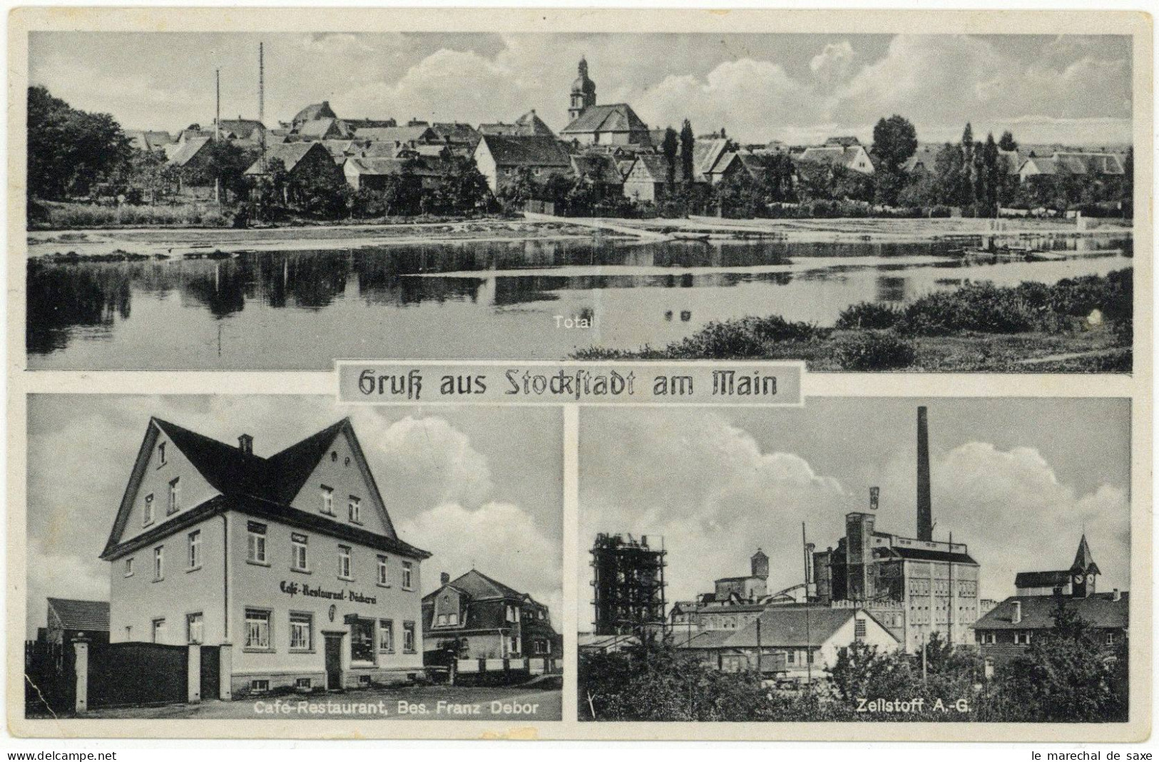 Foto Ak Stockstadt Am Main Aschaffenburg Cafe Restaurant Debor Zellstoff AG Feldpost 1942 - Aschaffenburg