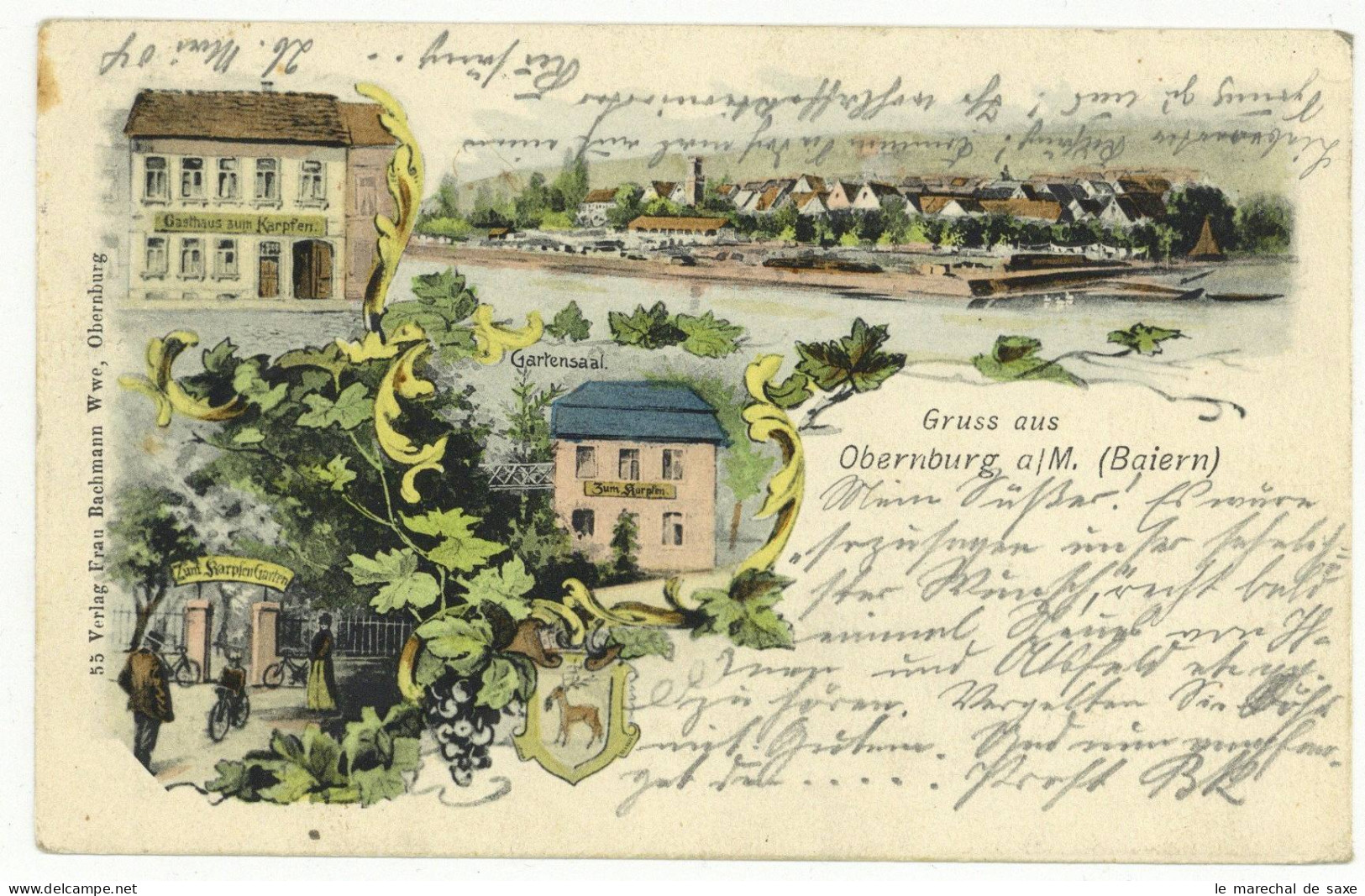 Litho Ak Obernburg Miltenberg 1904 Gasthaus Zum Karpfen - Miltenberg A. Main