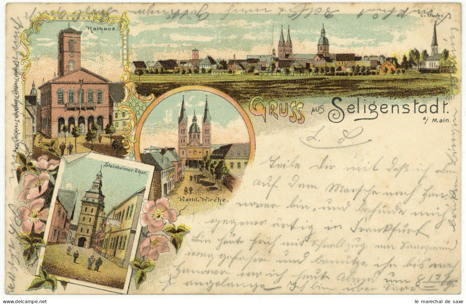 Litho Ak Gruß Aus Seligenstadt Offenbach 1901 - Offenbach