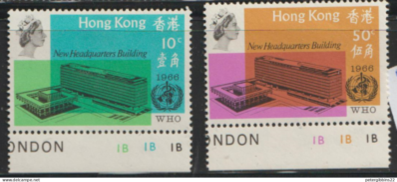 Hong Kong  1966  SG  237-8  W H O  Marginal Mounted Mint   - Nuevos