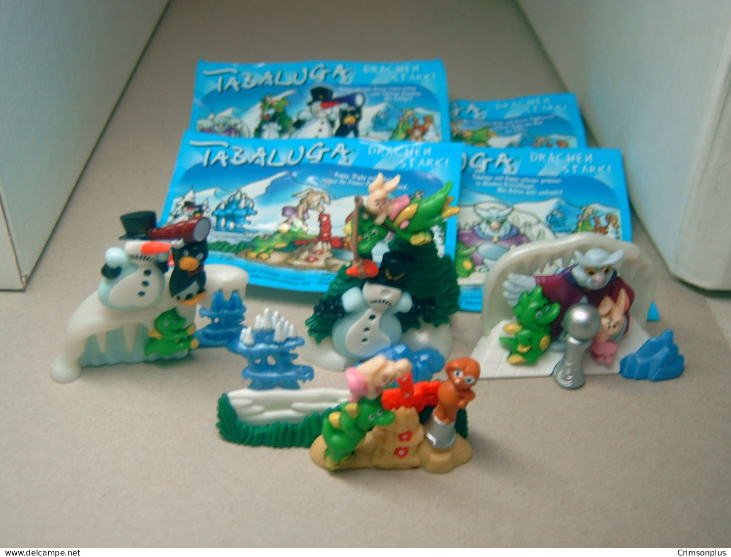 2001 Ferrero - Kinder Surprise - 641049, 641057, 641065 & 641073 - Tabaluga Drachenstark - Complete Set + 4 BPZ's - Monoblocs