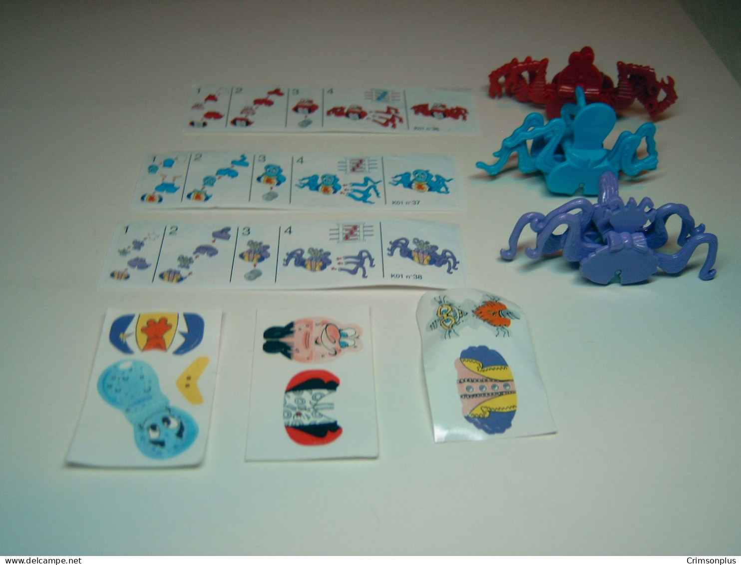 2001 Ferrero - Kinder Surprise - K01 36, 37 & 38 Crab Racing - Complete Set + 3 BPZ's - Monoblocs