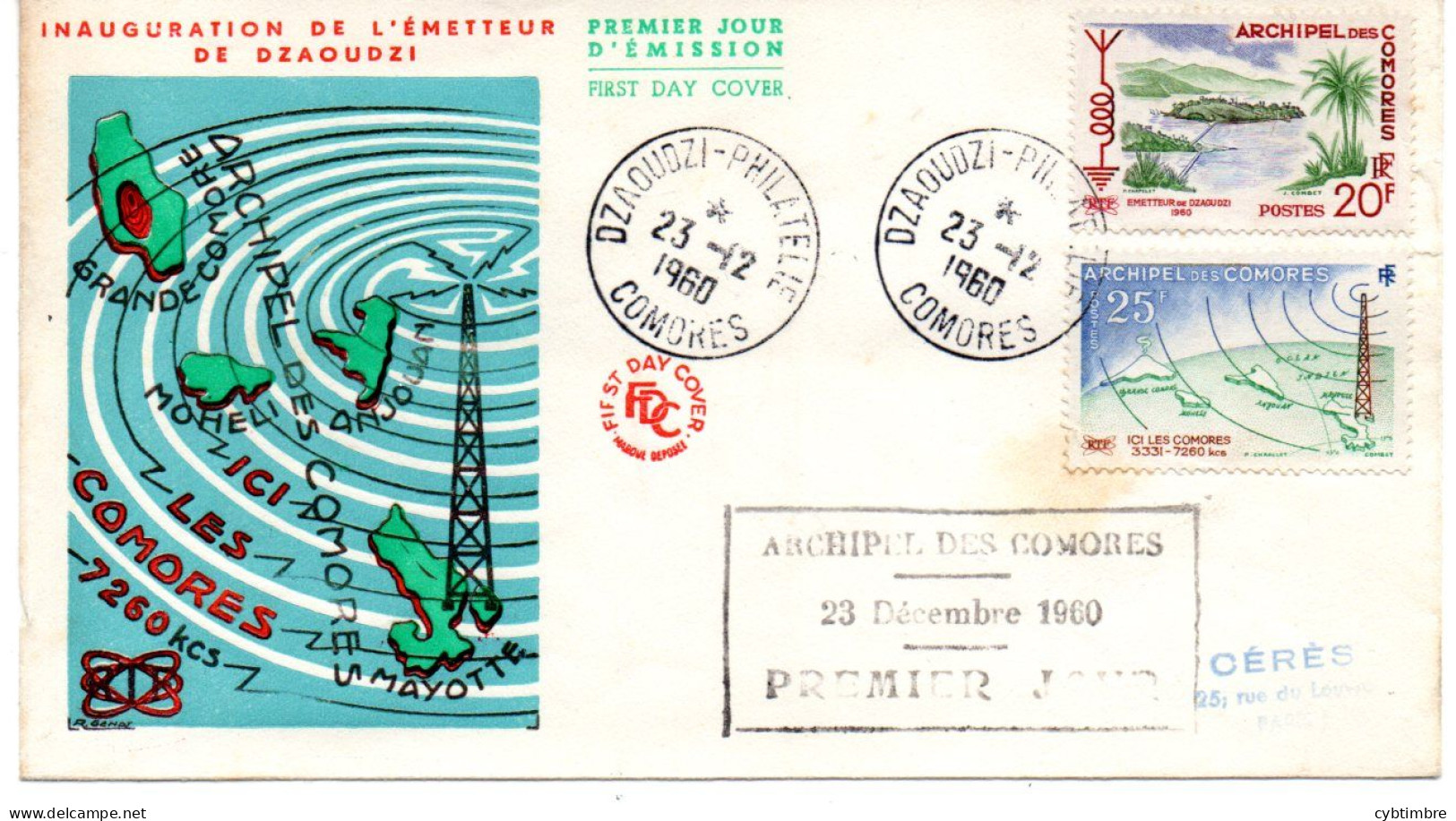 Comores: Yvert FDC Avec N° 17/18 - Storia Postale