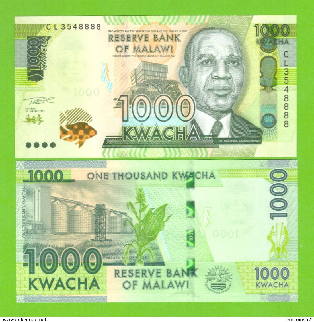 MALAWI 1000 KWACHA 2021  P-67 UNC - Malawi