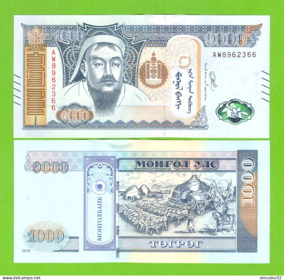 MONGOLIA 1000 TOGROG 2020 P-W75 UNC - Mongolie