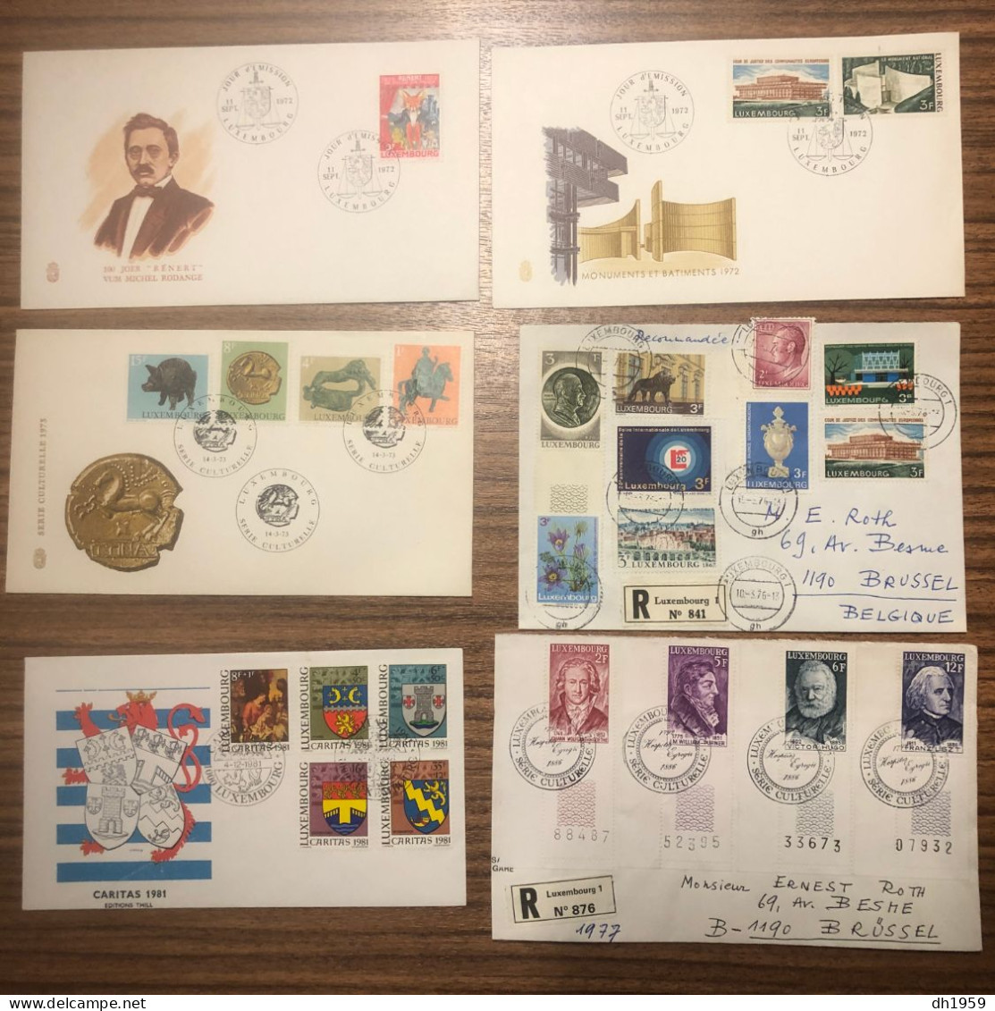 LOT env. 100x  DOCUMENTS DIVERS LUXEMBOURG ENTIERS FDC CARTE MAXIMUM ESCRIME DUCHESSE CHARLOTTE UPU EUROPA VOL