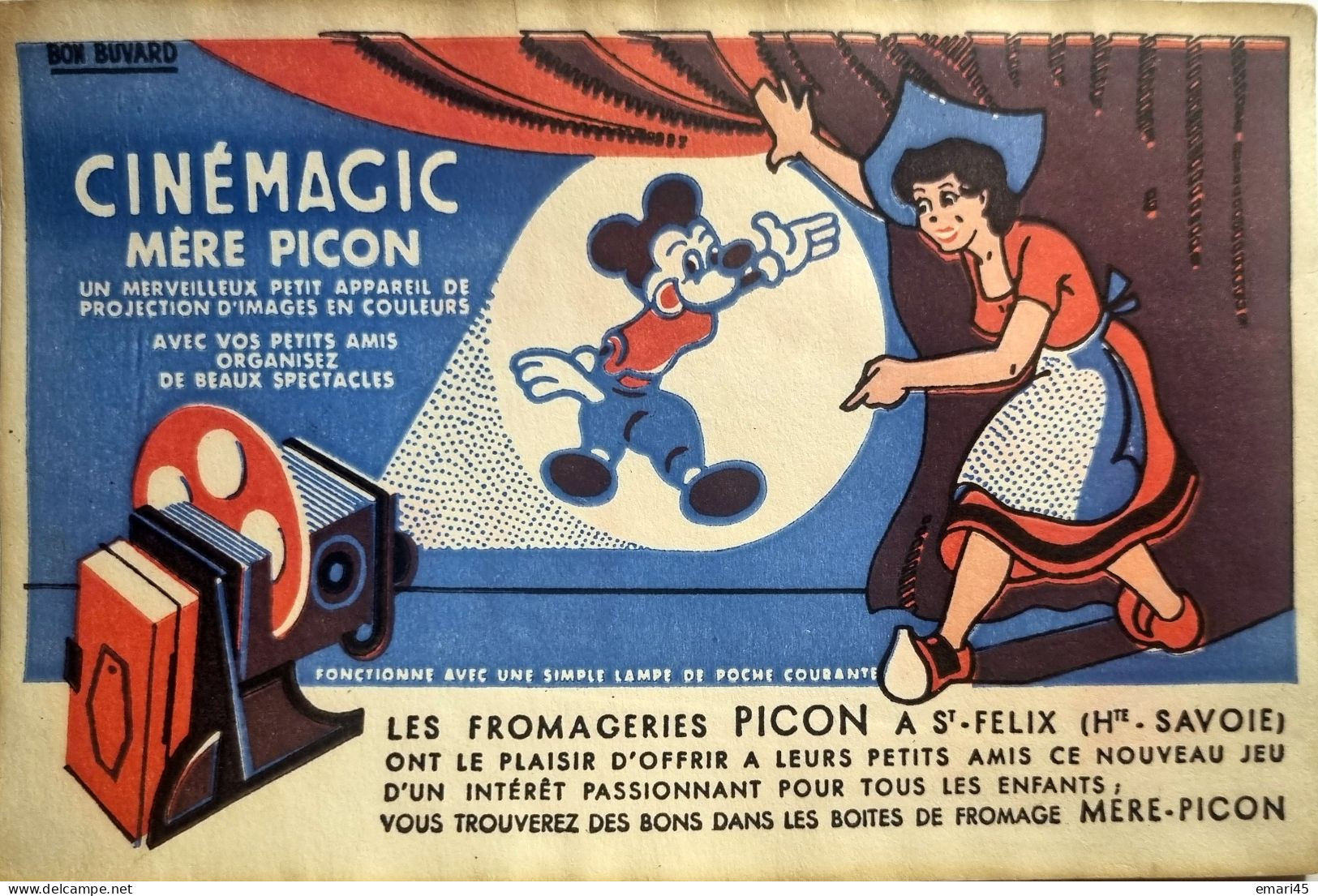 Buvard Ciné-Magic Mère Picon Circa 1950/Disney/Mickey - Cine & Teatro