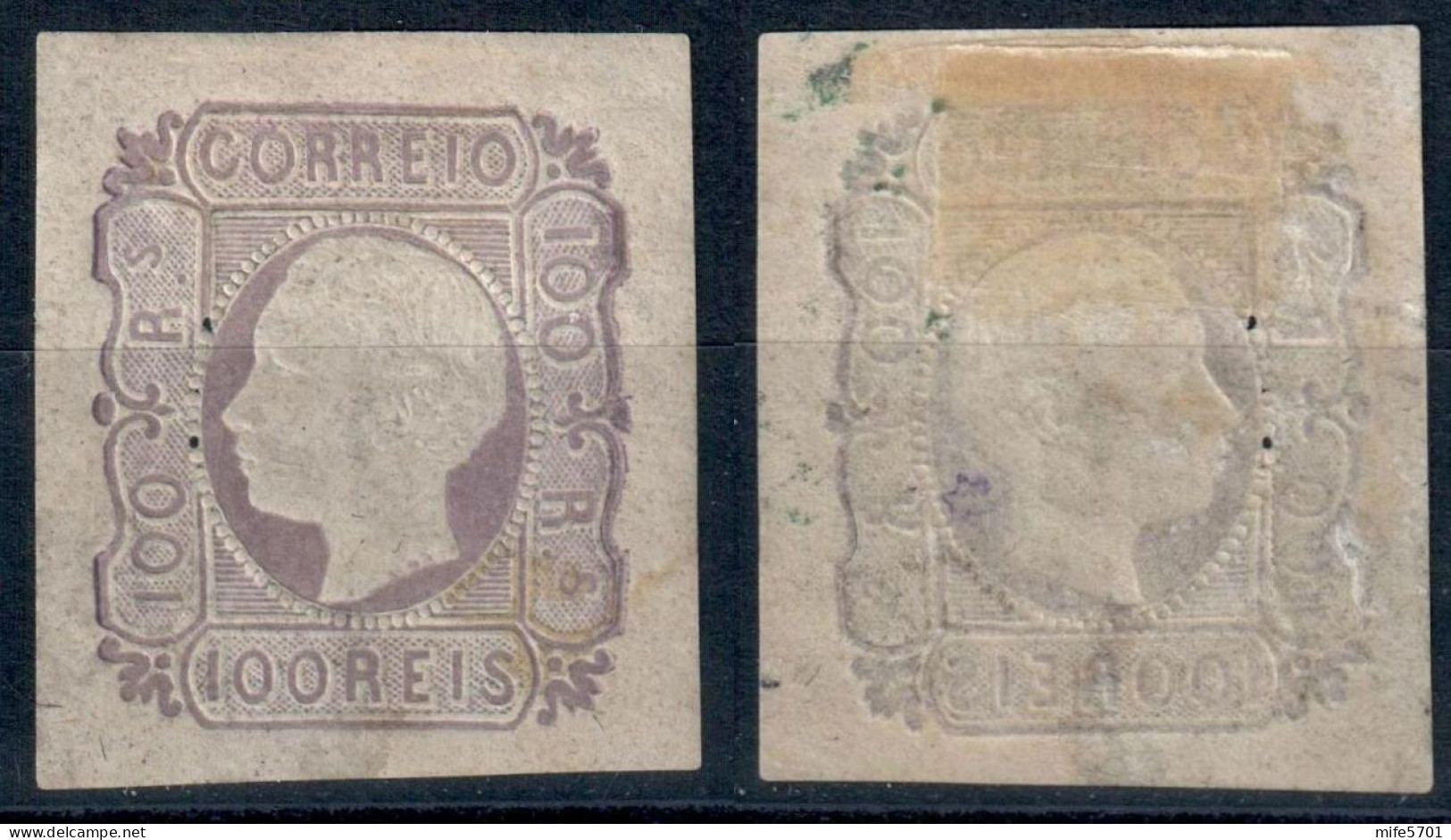 PORTUGAL 1862 IMAGE KING LOUIS I WITH FACE TO THE LEFT 100 REIS - NEW MLH * MICHEL 16 - UNIFICATO 17 - Unused Stamps