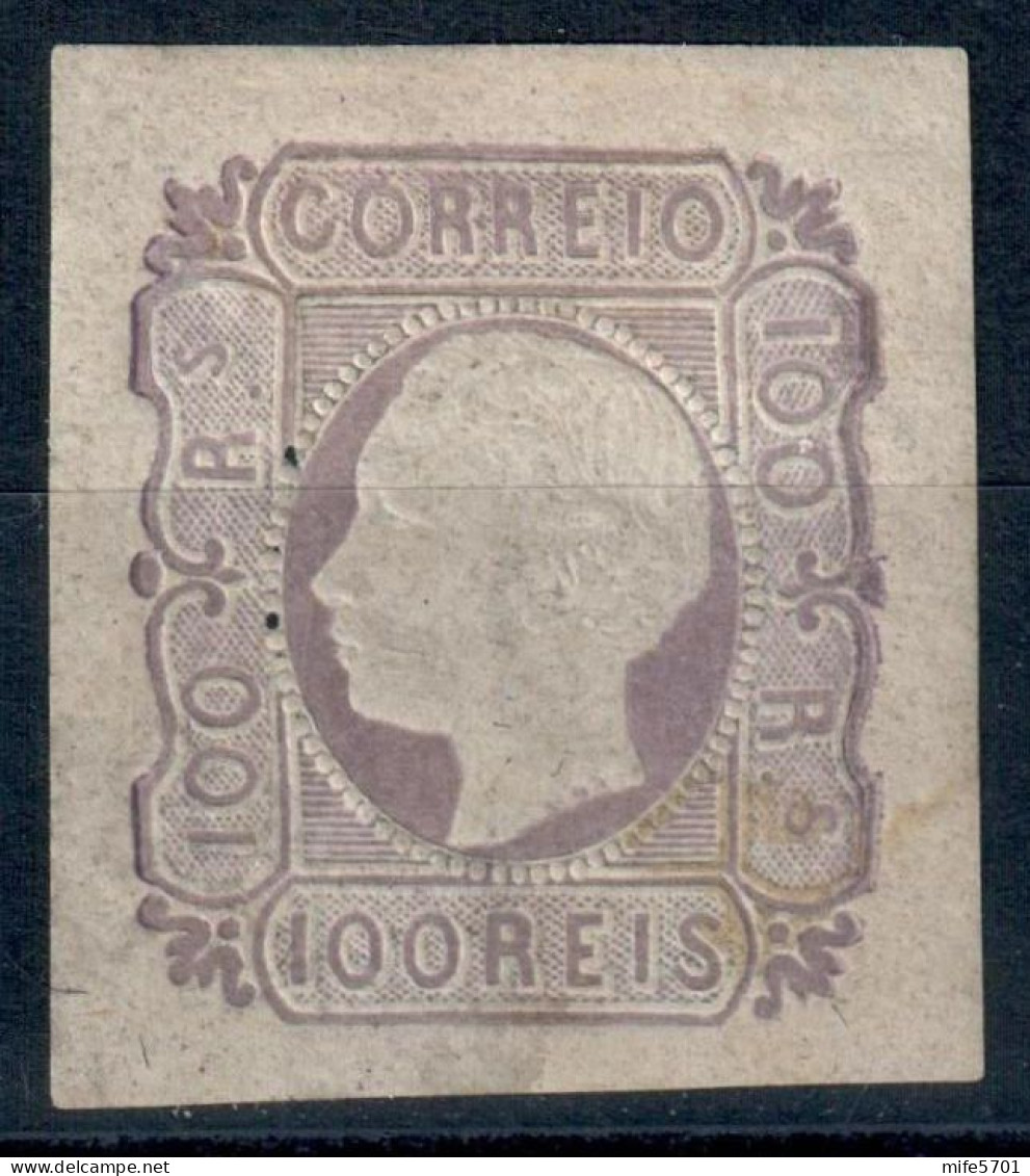 PORTUGAL 1862 IMAGE KING LOUIS I WITH FACE TO THE LEFT 100 REIS - NEW MLH * MICHEL 16 - UNIFICATO 17 - Ongebruikt