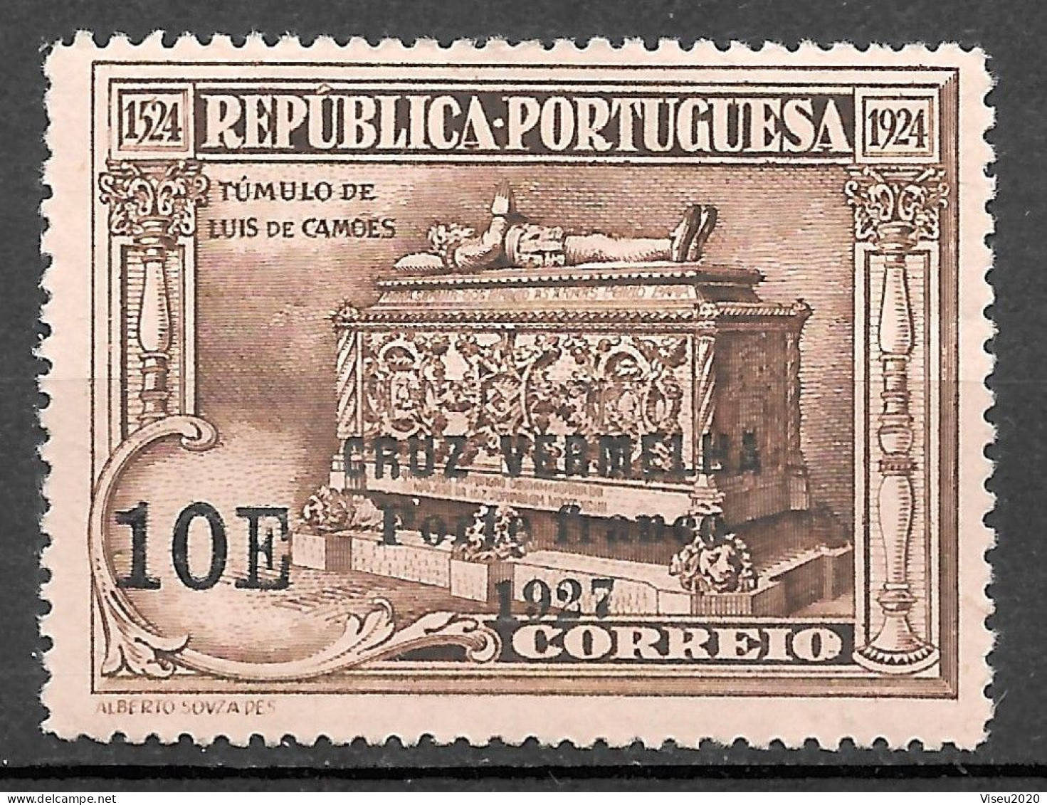 Portugal Porte Franco - 1927 - Selos Do 4º Centenário Do Nascimento De Luís De Camões (1924) Sobrecarregados - Afinsa 10 - Unused Stamps