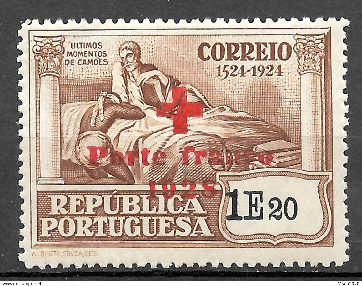 Portugal Porte Franco - 1928 - Selos Do 4º Centenário Do Nascimento De Luís De Camões (1924) Sobrecarregados - Afinsa 15 - Unused Stamps
