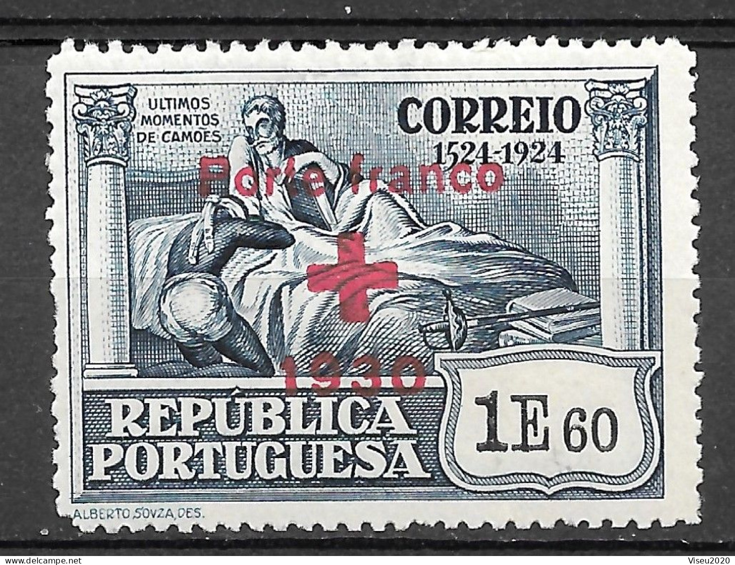 Portugal Porte Franco - 1930 - Selos Do 4º Centenário Do Nascimento De Luís De Camões (1924) Sobrecarregados - Afinsa 26 - Unused Stamps